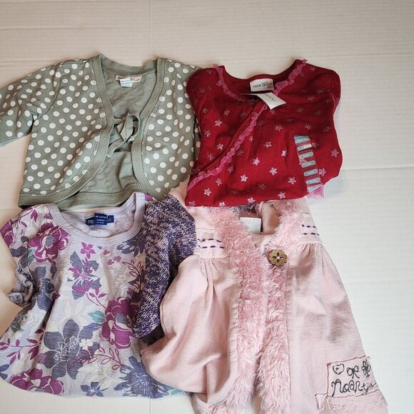 Naartjie sz 4 girl tops bundle tunic cardigan top glitter stars - Picture 1 of 8